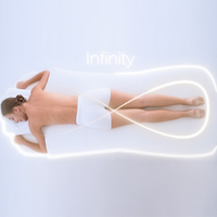 Table de massage électrique avec lumière LED d'ambiance pour salon de beauté, lit de spa multifonctionnel à 4 moteurs, chauffage réglable