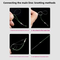 Connecteur de ligne tressée Dyneema pour canne à pêche, boucle de renforcement sans nœud 5,5-6,5 cm 12,6-22,6 kg pour la pêche en gros