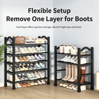 Étagère à chaussures multi-niveaux pour l'entrée de la maison, petit organisateur de rangement pour chaussures, robuste et durable, idéal pour les dortoirs et les maisons en location