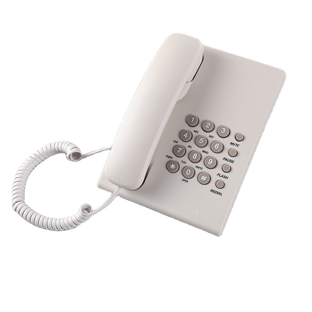 Basic Analog Desk Telephone System Land Line Corded Phone for Hotel Room Bathroom or Office Use