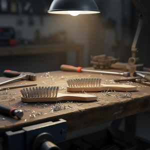 แปรงขัดมือด้ามไม้ สแตนเลส 3x15x25 มม. 24 เส้น - Product Image 3