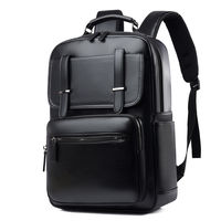Sac à dos vintage en cuir PU pour hommes, sac à dos pour ordinateur portable de 15,6 pouces, sac à dos d'affaires multi-poches, sac à dos pour les trajets quotidiens