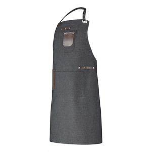 OEM Premium Custom Logo Cotton High Quality Waterproof Oil Resistant Kitchen Chef <b>Aprons</b> With Pockets Bib <b>Aprons</b> With Pockets - Product Image 4