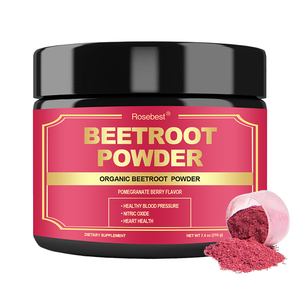 Rosebest Suplemen Bubuk Ekstrak Bit Organik 3000mg Rasa Delima Alami Kustom, Meningkatkan Nitric Oxide - Product Image 1
