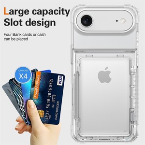 Nouveau emplacement pour carte <span class=keywords><strong>à</strong></span> <span class=keywords><strong>clapet</strong></span> adapté aux étuis de téléphone minimalistes de la série Iphone 17/Air/Pro/Pro Max matériau anti-chute conception personnalisée - Product Image 2