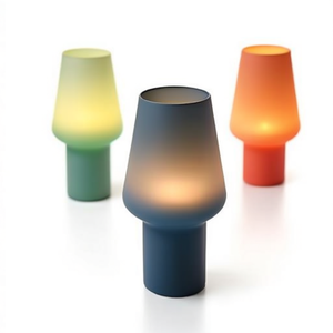 Lampe en verre de couleur personnalisée 9,5x9,5x21,5 cm, décoration d'intérieur multicolore - Product Image 2