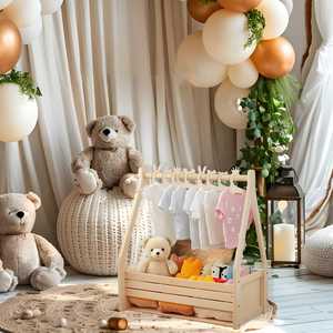 Wholesale Custom Creative Cartoon <b>Bear</b> Animal Shape Crafts 20PCS <b>Cute</b> Wooden Baby Clothing Hangers - Product Image 1