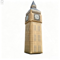 Grande tour d'horloge gonflable lumineuse pour publicité extérieure, sculpture de bâtiment emblématique Big Ben avec LED pour promotion de festival