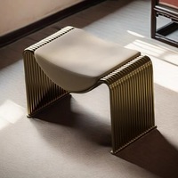 Tabouret de toilette de luxe de style italien, tabouret M de designer en fer forgé, tabouret à chaussures, tabouret de canapé de salon, tabouret à thé