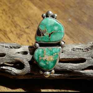 Designer <b>Turquoise</b> 925 Solid Sterling Silver Natural Gemstone <b>Ring</b> Statement Jewelry - Product Image 1