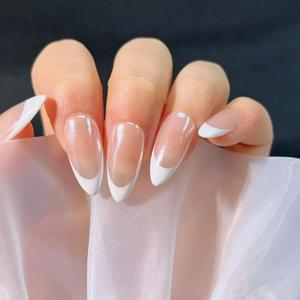 Venta al por mayor 10 piezas hecho a mano francés prensa en las <span class=keywords><strong>uñas</strong></span> medio cuadrado redondo reutilizable personalizado <span class=keywords><strong>uñas</strong></span> artificiales OEM embalaje - Product Image 1