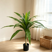Plante artificielle Dracaena de 100 cm, plante artificielle verte, plante artificielle Bonsaï pour la décoration de la maison et du jardin