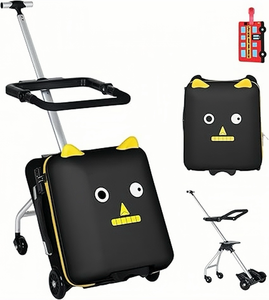 Nouvelle <span class=keywords><strong>valise</strong></span> de dessin animé pour les enfants peuvent s'asseoir <span class=keywords><strong>cabine</strong></span> d'embarquement bagages valises pour enfants voyage paresseux chariot étui bébé marcheur boîte roue - Product Image 2