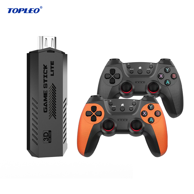 Topleo X2 Ultra Portable Android TV Stick X2 Pro 4K Handheld Retro Game Console with EU/US Plug Supports FC and GBC Game Formats