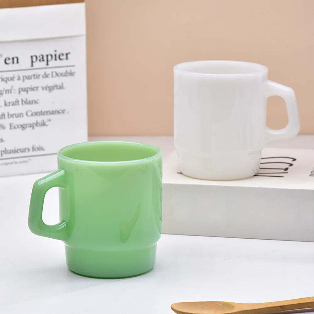 GDGGLASS benutzer definierte Trink geschirr Jade Tee tasse Hohe Boro silikat Kaffeetasse Glas becher mit Griff
