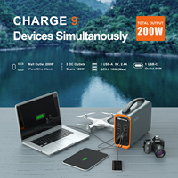 Générateur d'énergie portable de secours 200W personnalisé avec batterie LiFePO4 pour téléphone, ordinateur portable et camping – Station de charge nomade