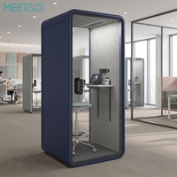 Cabine téléphonique acoustique de bureau en stock avec ventilateur pour un espace de travail calme et concentré