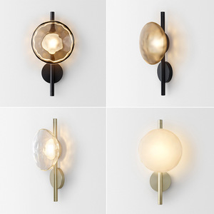 Lámpara de Pared de Diseño Minimalista Nórdico para Dormitorio, Sala de Estar, Moderna, de Lujo, con Cuerpo de Hierro Dorado para Pared de Fondo de Hotel - Product Image 3