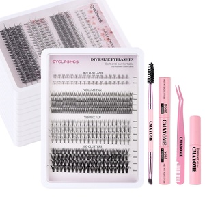 Bán Buôn DIY Lông Mi Giả 360Pcs Lash Cụm <span class=keywords><strong>4</strong></span> Phong Cách Hỗn Hợp Đầy Đủ Thiết Lập Khối Lượng Fan Lash Dưới Spiky 20D Cụm Lash Kit - Product Image 6