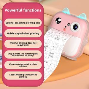 Nouvel appareil photo instantané pour enfants Q5 transfrontalier, impression thermique, mini dessin animé, écran numérique 2,0 pouces, matériau ABS, vidéo - Product Image 2