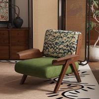 Fauteuil simple en bois massif électrique, style français antique-rétro, pour salon, balcon, chambre, loisirs, motif zèbre