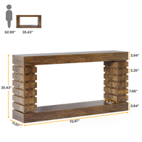 Table de canapé rectangulaire en bois style farmhouse Tribesigns, meuble moderne pour salon d'hôtel, console vintage rectangulaire