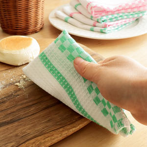 Chiffon de cuisine en coton de style japonais, rectangulaire, super absorbant, rose, vert, motif géométrique, pour casseroles et poêles - Product Image 5