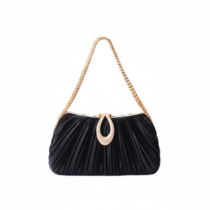 Sobre clásico plisado estilo europeo y americano modelo 2025 con detalle en V metálico brillante y solapa con cierre - Product Image 1