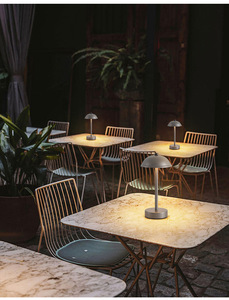 Lámpara de Mesa LED Recargable Inalámbrica Táctil de Lujo para Hotel, Estilo Nórdico Moderno Minimalista, Luz Ambiental Sencilla y Regulable - Product Image 4