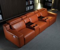 Meubles de salon canapé inclinable électrique en cuir couleur Orange salle multimédia canapés de théâtre home cinéma fauteuil inclinable électrique