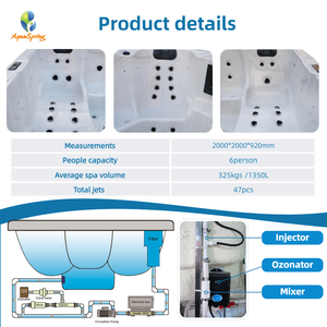 อ่างสปาอะคริลิกจากโรงงาน ขนาด 2 เมตร สำหรับ 6 คน พร้อมระบบนวดตัว 47 หัวฉีด Balboa สำหรับใช้ภายในบ้านหรือกลางแจ้งในสวน - Product Image 3