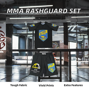 ชุดต่อสู้ MMA สำหรับผู้ชายรุ่นสั่งทำพิเศษ ปี 2025 ชุดรัดกล้ามเนื้อ กางเกงขาสั้น สำหรับยิวยิตสูและกราปลิง ผลิตจากผ้าสแปนเด็กซ์/โพลีเอสเตอร์ 150gsm/200gsm แบบดิจิตอล OEM - Product Image 2