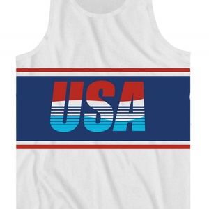 Camiseta sin Mangas con Símbolos Americanos para Hombre, Tejida en 100% Algodón, Informal, Transpirable, Ecológica, de Secado Rápido, con Iconos Americanos Clásicos - Product Image 4