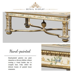 Yips 2017 estilo europeo resina tallada pintada a mano patrón de rosa azul sala de estar mesa de centro clásica - Product Image 5