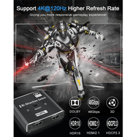 Commutateur HDMI Justlink 8K 60Hz 2 entrées 1 sortie bidirectionnel HDMI 2.1 8K 4K 120Hz HDR VRR pour TV, moniteur, projecteur