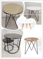Table basse ronde en bois massif à prix bon marché et table d'appoint avec pieds