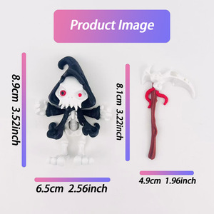 Action Figure di Mago Scheletro Stampata in 3D con Cappello e Bacchetta, Modello Articolato e Posabile, Decorazione di Halloween, Regalo Giocattolo - Product Image 4