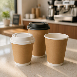 Vasos de Café de Papel Biodegradables de Doble Pared con Logotipo Personalizado, Recubrimiento de PE, Vasos Desechables para Bebidas Calientes de 8oz, 12oz y 16oz - Product Image 5