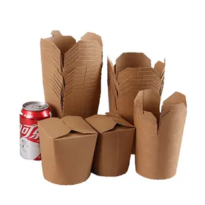 Cetakan Kustom Wadah Kertas untuk Membawa Kotak Makanan Mie untuk Pergi
