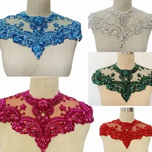 3d beaded hand sewing flower patch embellishment embroidery neckline applique