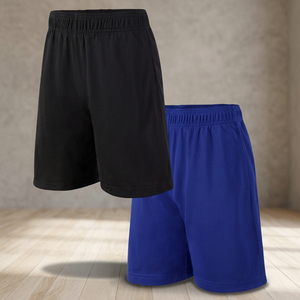 Blank Custom Logo Boys' & Men's Oversized Elastic Waist Knitted Mesh Sports <b>Shorts</b> Breathable Polyester Pockets for Basketball - Product Image 3