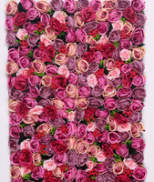 Mur de fleurs artificielles violettes en gros, 40*60CM, décoration d'événements, toile de fond de mariage, décoration de Noël, de remise de diplôme, d'Halloween