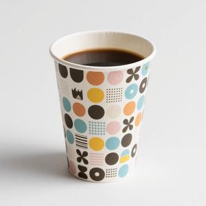 Vasos de café desechables personalizados de 12 oz, de papel corrugado ondulado, con barrera térmica, diseño de media manga, doble pared, para bebidas calientes, con acabado liso. - Product Image 2