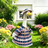 008 Porch Goose Décoration de Noël de style américain, ornements de 23 pouces pour cour, avec étoiles