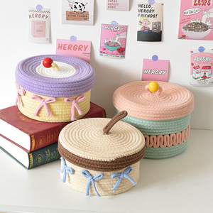 Factory Hot Sale Hand Woven Cotton Rope Baby Tote <b>Basket</b> Organizing Home Decoration - Product Image 1