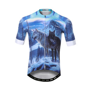 Maillot de cyclisme personnalisé avec graphique de loup, sublimation, manches longues et courtes, imprimé animal sauvage, séchage rapide, haut de cyclisme pour les équipes et les clubs de cyclistes - Product Image 2