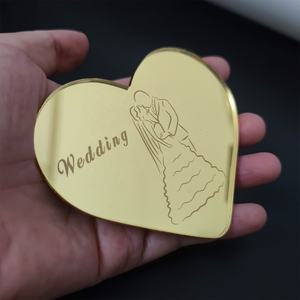 カスタムロゴプラスチックアールデコハート型結婚式パーティーテーブルセンターピースミラー化粧品装飾 - Product Image 3