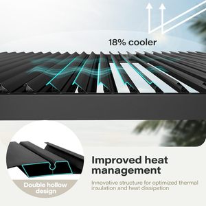 Pergola bioclimatique <span class=keywords><strong>en</strong></span> <span class=keywords><strong>aluminium</strong></span> <span class=keywords><strong>pour</strong></span> extérieur 7x4m, couverture motorisée, imperméable, gazebo <span class=keywords><strong>pour</strong></span> terrasse, toit <span class=keywords><strong>pour</strong></span> véranda - Product Image 2