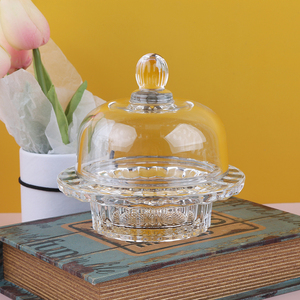 Fresh and Creative Round Candy Cup Diamond <strong>Lemon</strong> Cover with Lid Snack <strong>Jar</strong> Transparent Dustproof Dessert Dish - Product Image 2
