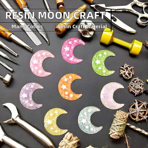 Cabujón de luna de resina con parte posterior plana de Color gelatina grande de alta calidad, estilo de adornos artificiales bonitos para manualidades y figuritas - Product Image 2